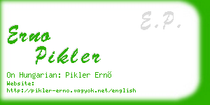 erno pikler business card
