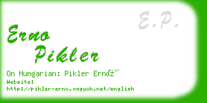 erno pikler business card